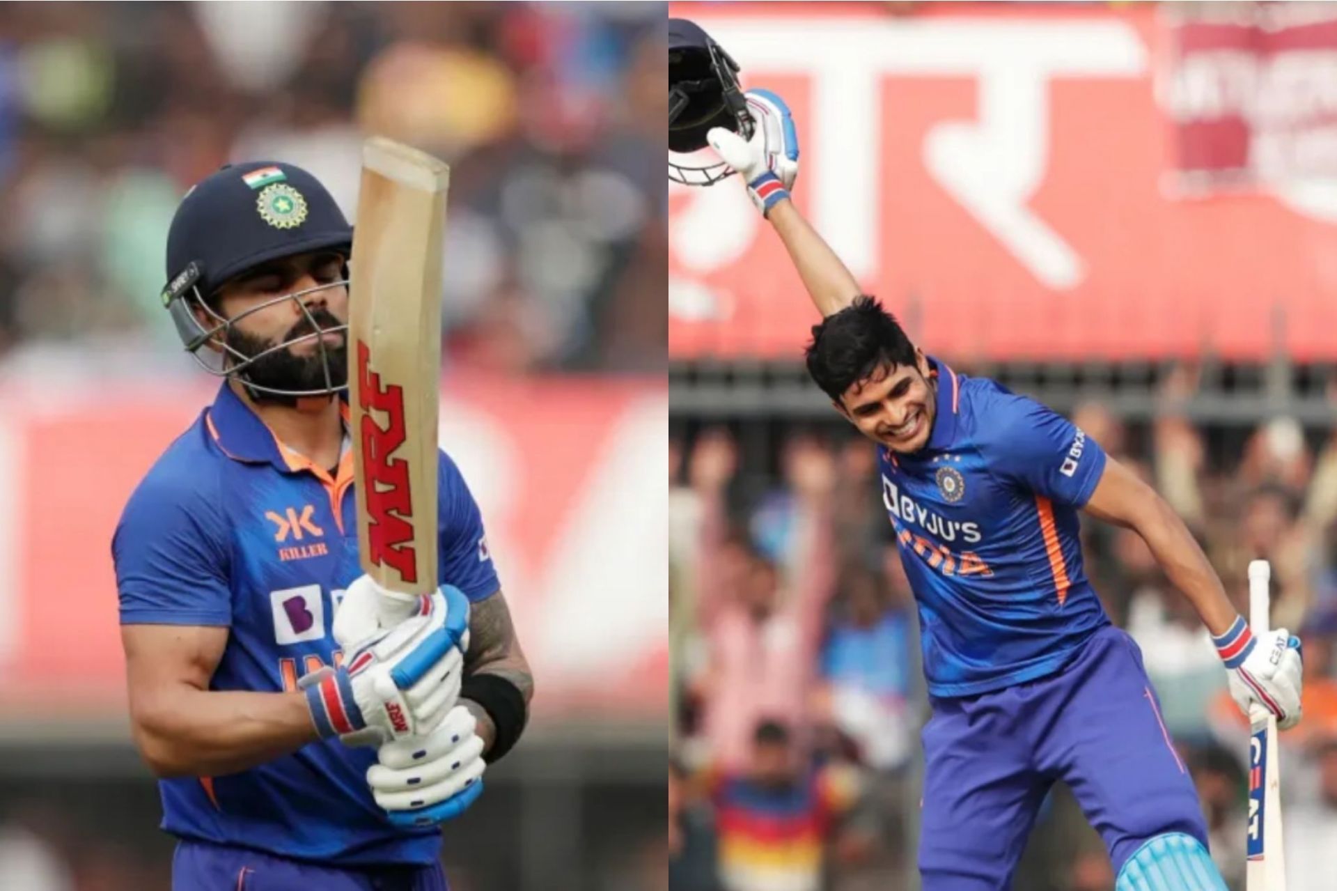 Virat Kohli (L) and Shubman Gill (R) have been in top-notch form in 2023 [Pic Credit: BCCI]