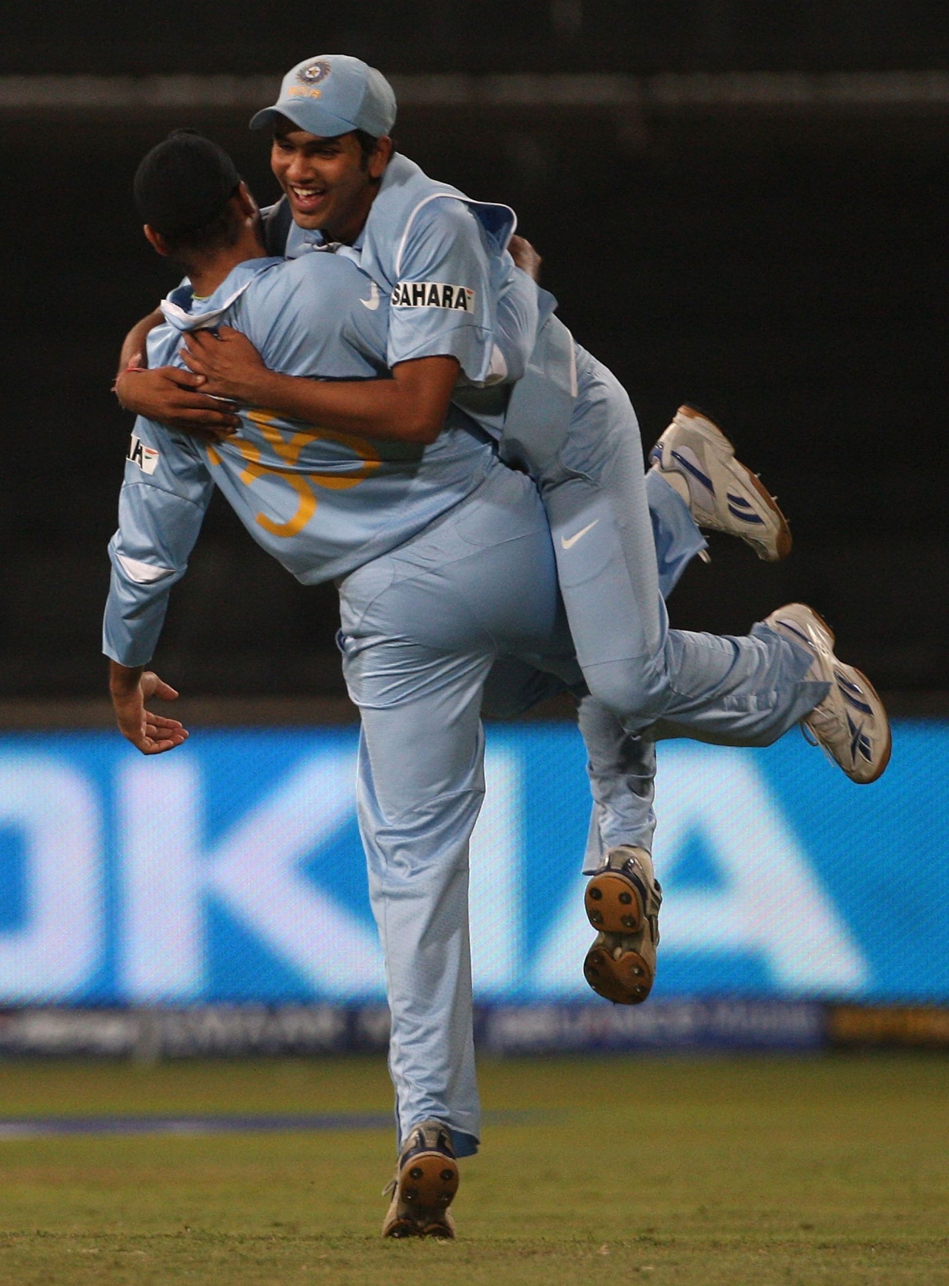 Harbhajan Singh and Rohit Sharma