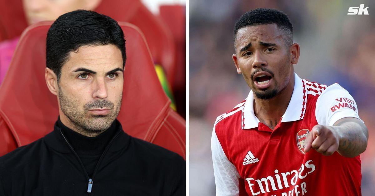 Mikel Arteta and Gabriel Jesus.