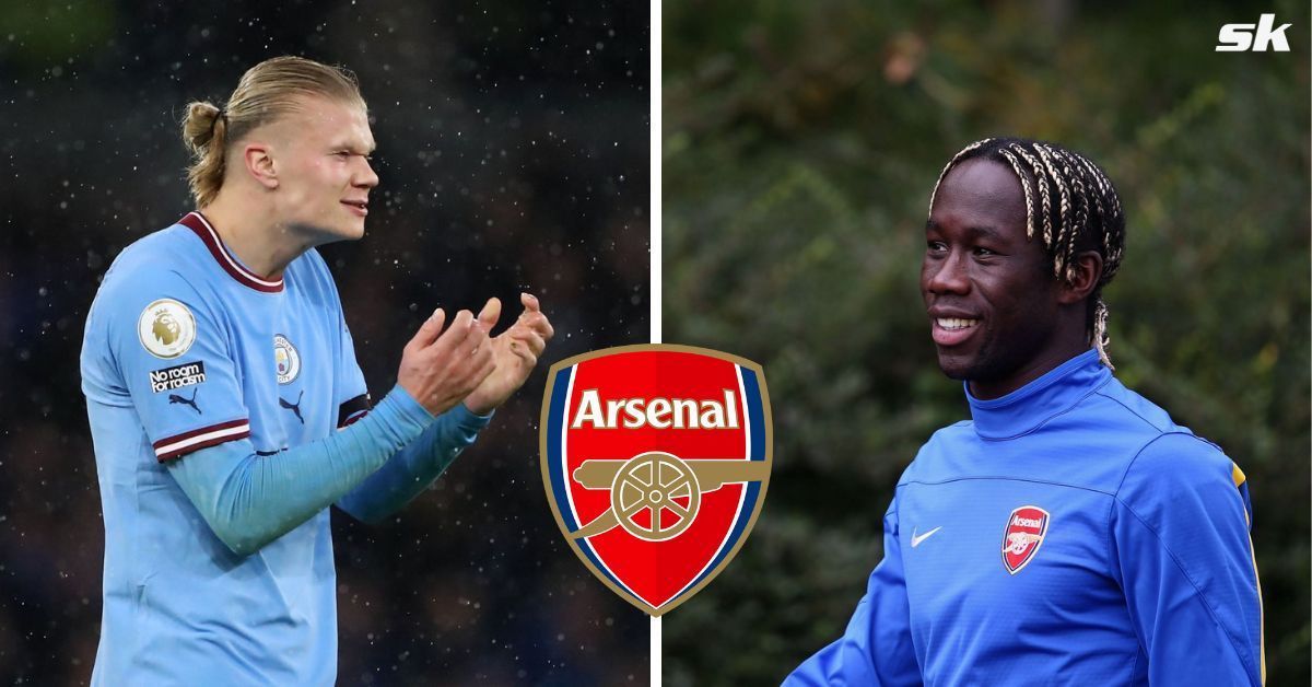 [L-to-R] Erling Haaland and Bacary Sagna.