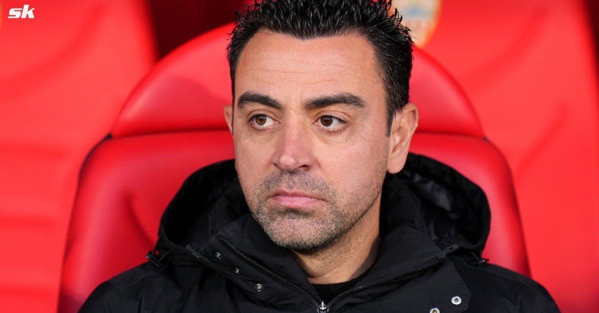 Barcelona coach Xavi looks on during a game