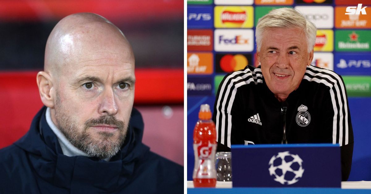 Manchester United manager Erik ten Hag and Real Madrid boss Carlo Ancelotti