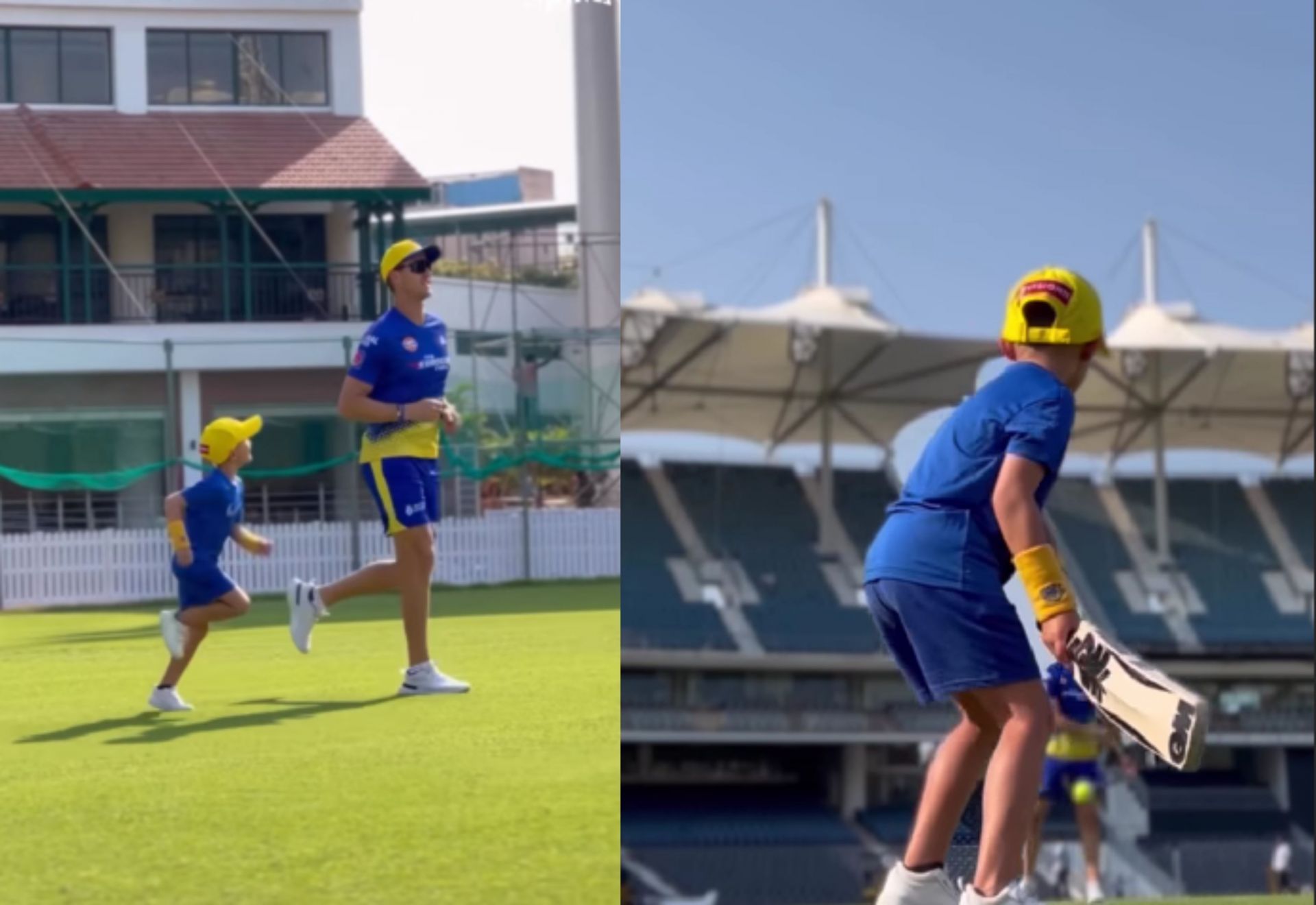 Dwaine Pretorius with his son at the Chepauk. (PC: CSK/Instagram)