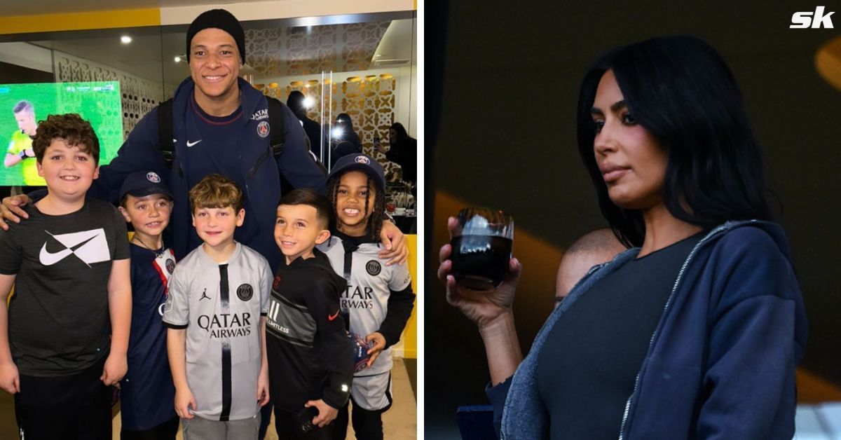Kim Kardashian and her kids meet Mbappe and Neymar.