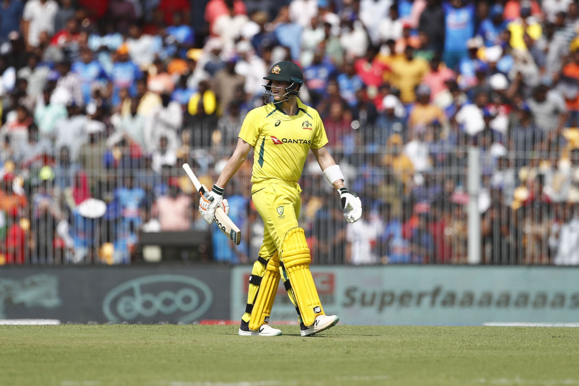 Steve Smith walking back for a duck in Chennai. (Credits: Getty)