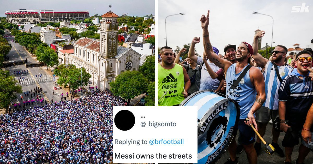 Argentina fans flock in numbers to welcome Lionel Messi and his teammates.