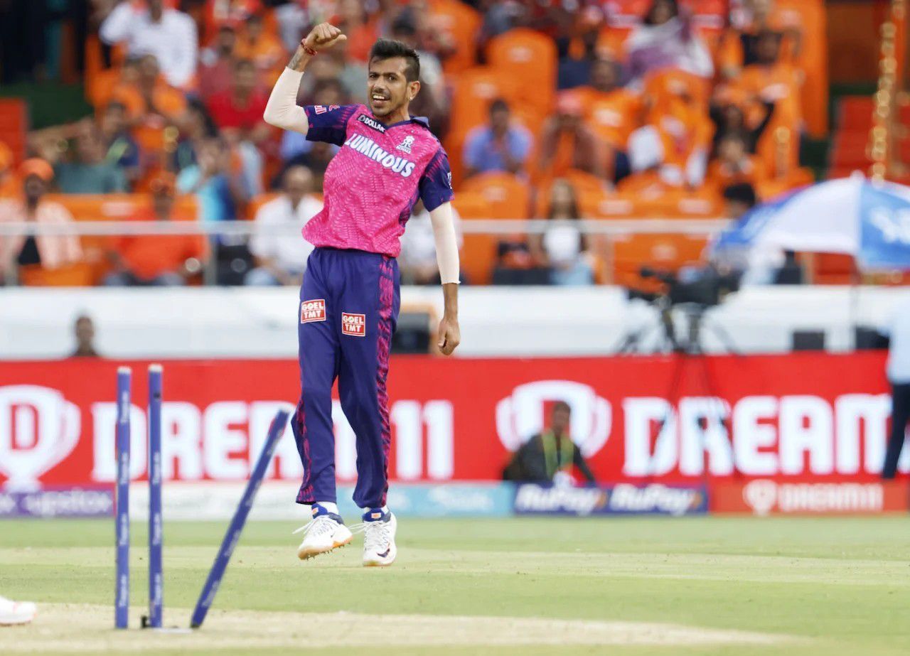 Yuzvendra Chahal celebrating a wicket vs Sunrisers Hyderabad [IPLT20]