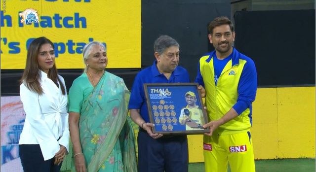 Watch] MS Dhoni felicitated ahead of 200th match as CSK captain during IPL  2023 game vs RR