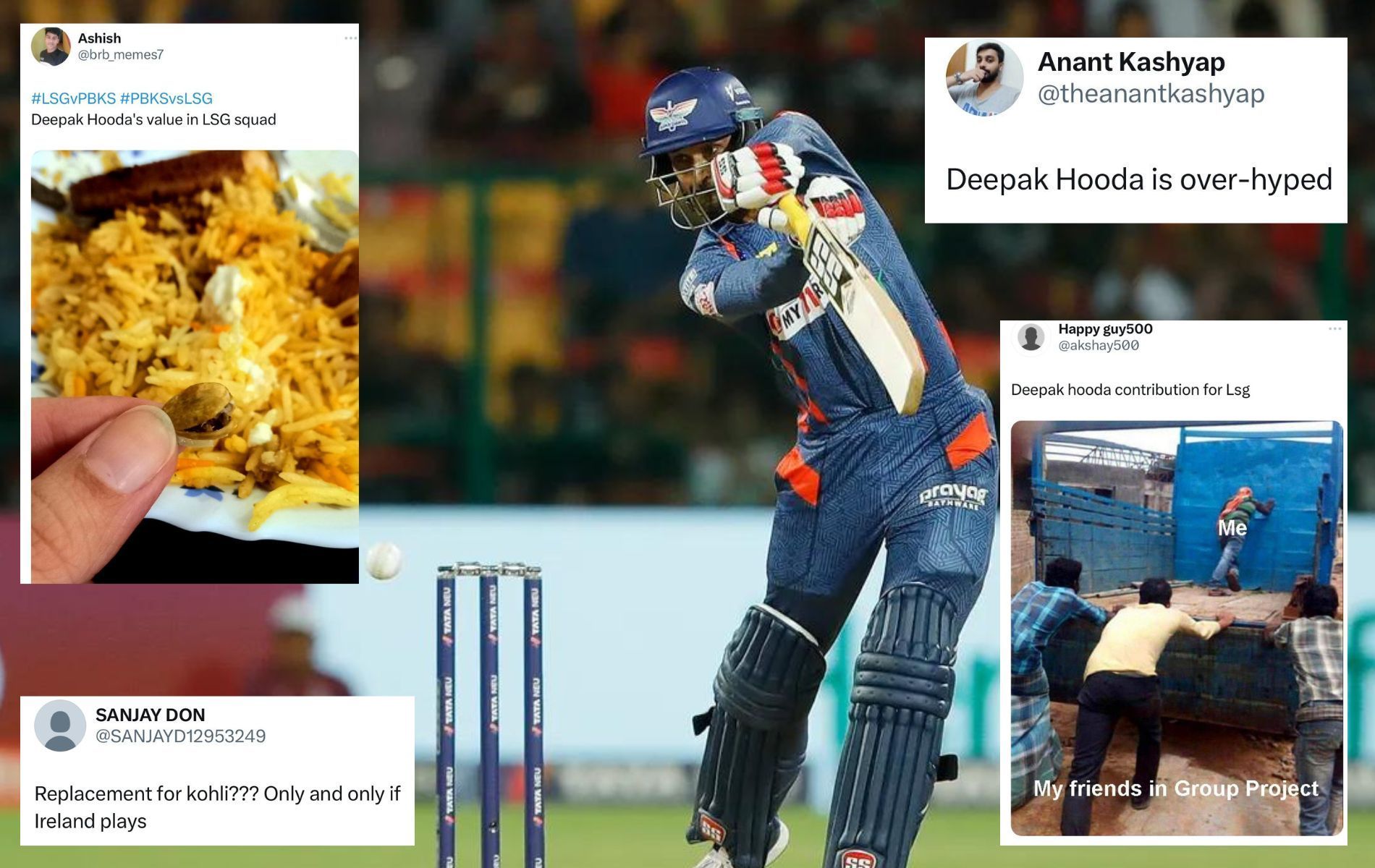 Deepak Hooda was slammed by many following his two-run knock. (Pics: IPLT20.com/Twitter)