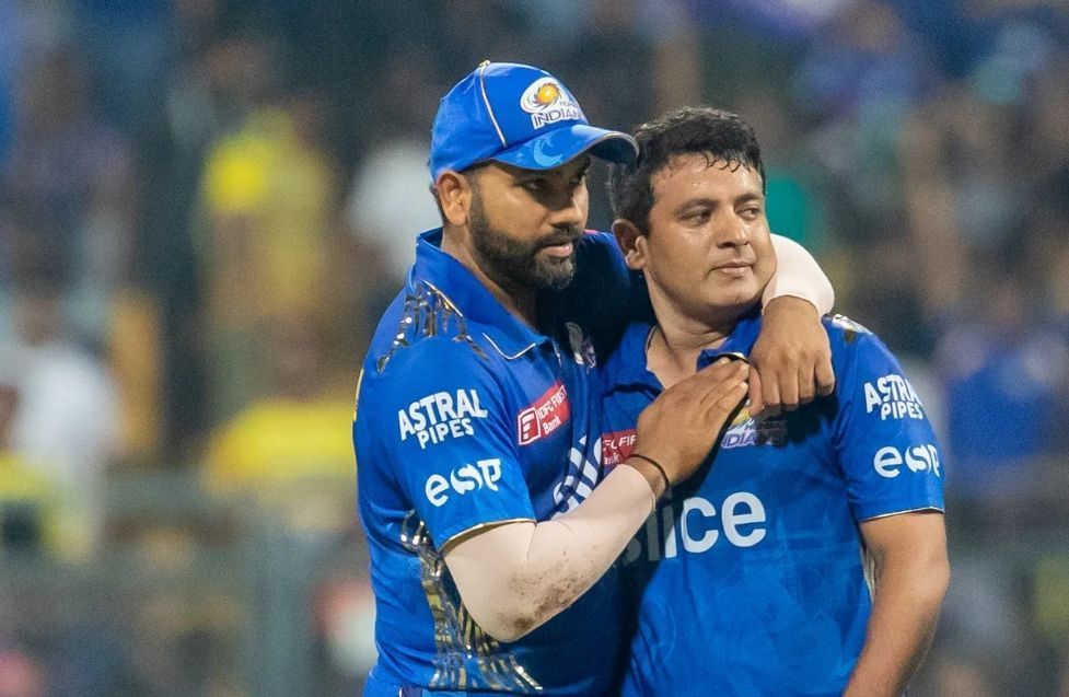 Rohit Sharma and Piyush Chawla celebrating a wicket vs CSK [IPLT20]