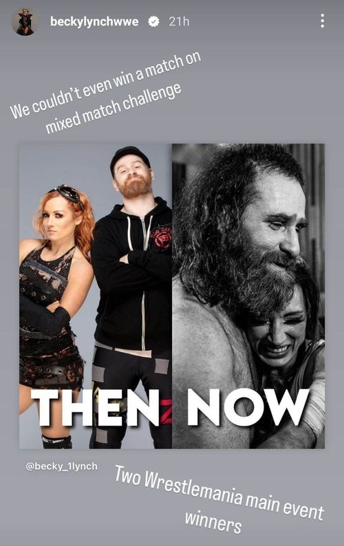 Becky Lynch's Instagram story.