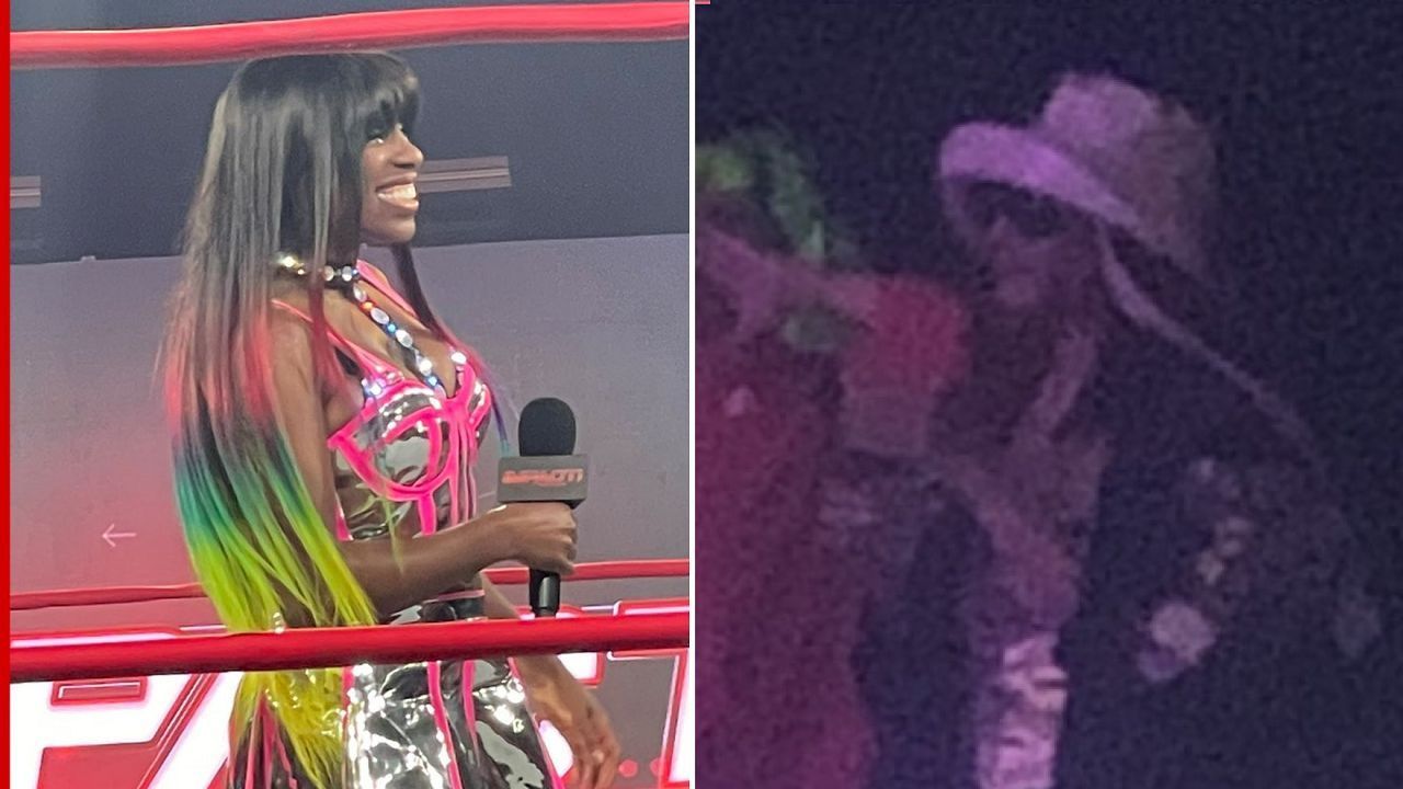 The WWE Superstar was seen standing beside Mercedes, with the duo cheering Trinity Fatu