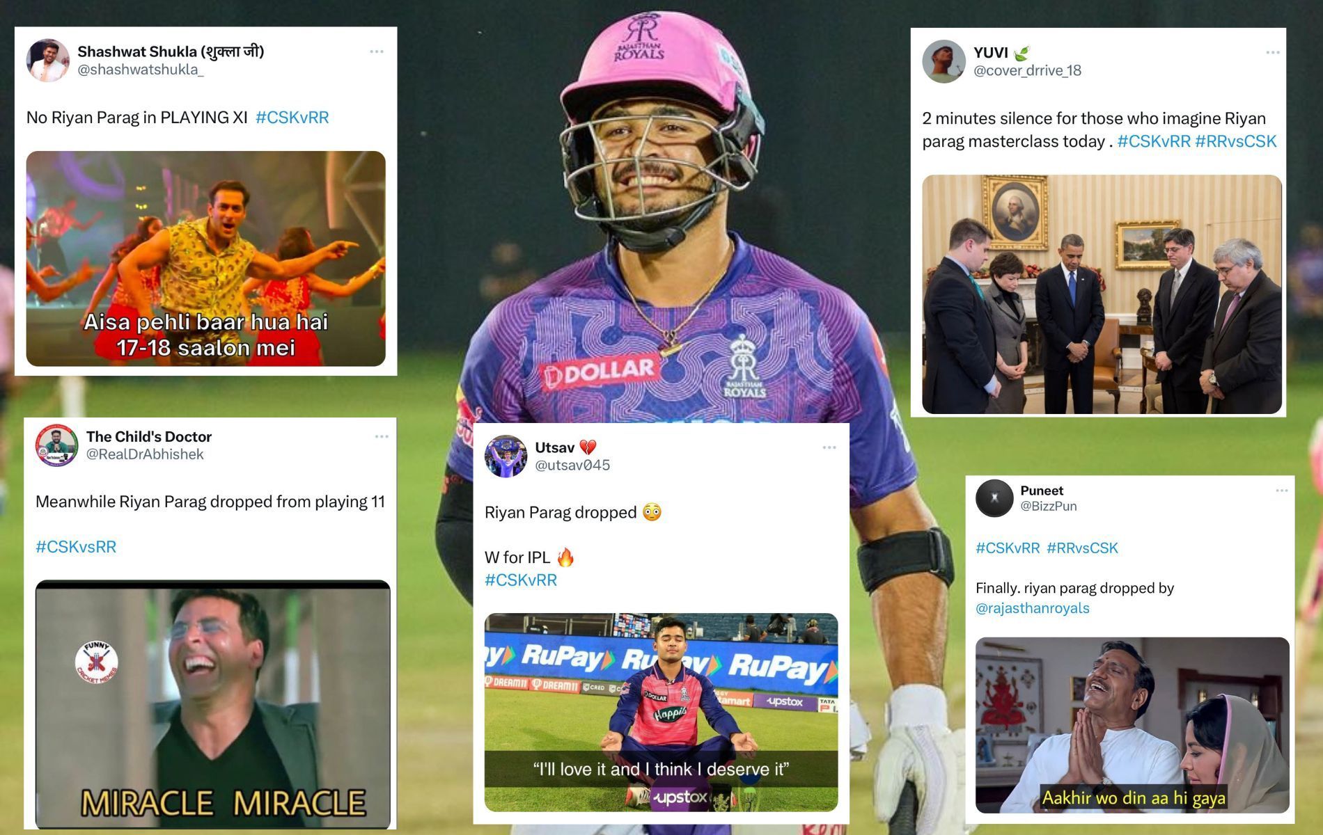 Riyan Parag has struggled for form in IPL 2023. (Pics: Twitter)