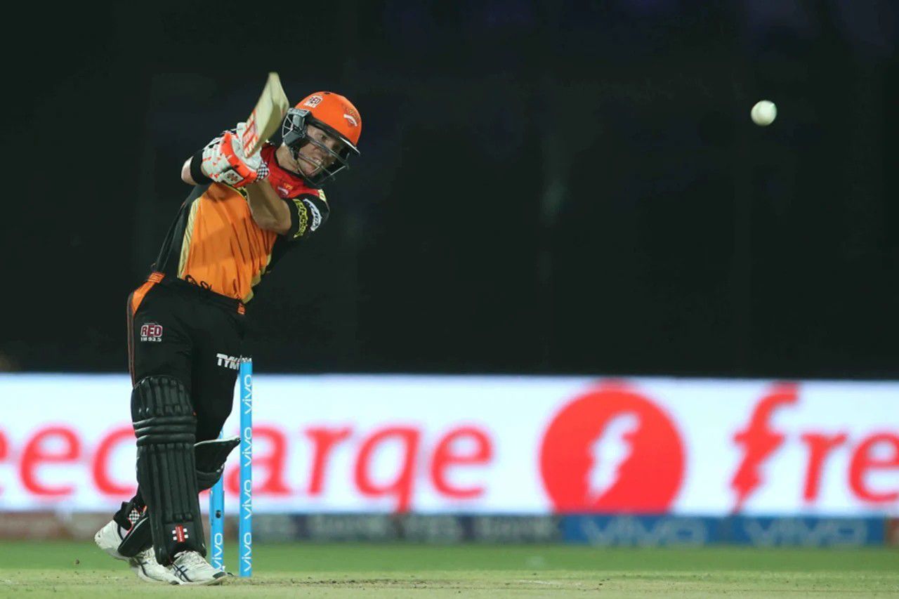 David Warner in action for Hyderabad [IPLT20]