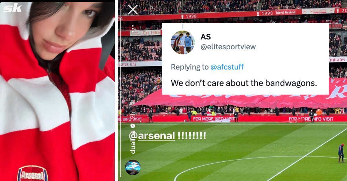 Arsenal fans unhappy with Dua Lipa