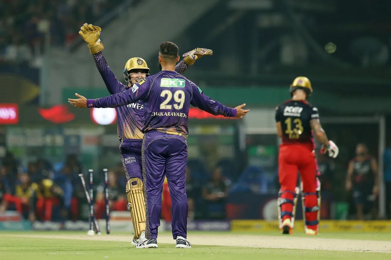 Varun Chakaravarthy claimed four wickets against RCB. (Pic: iplt20.com)