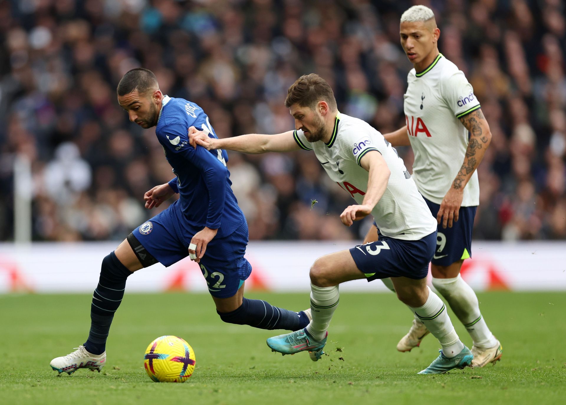 Hakim Ziyech (left) is being pursued by Tottenham.