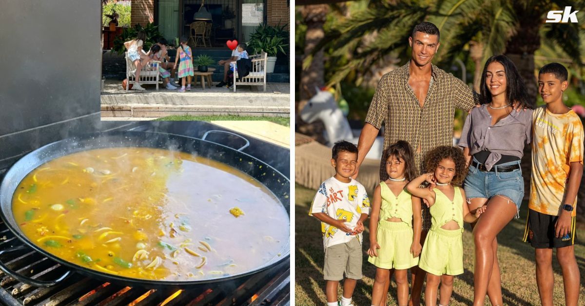 Georgina Rodriguez seen cooking for Cristiano Ronaldo