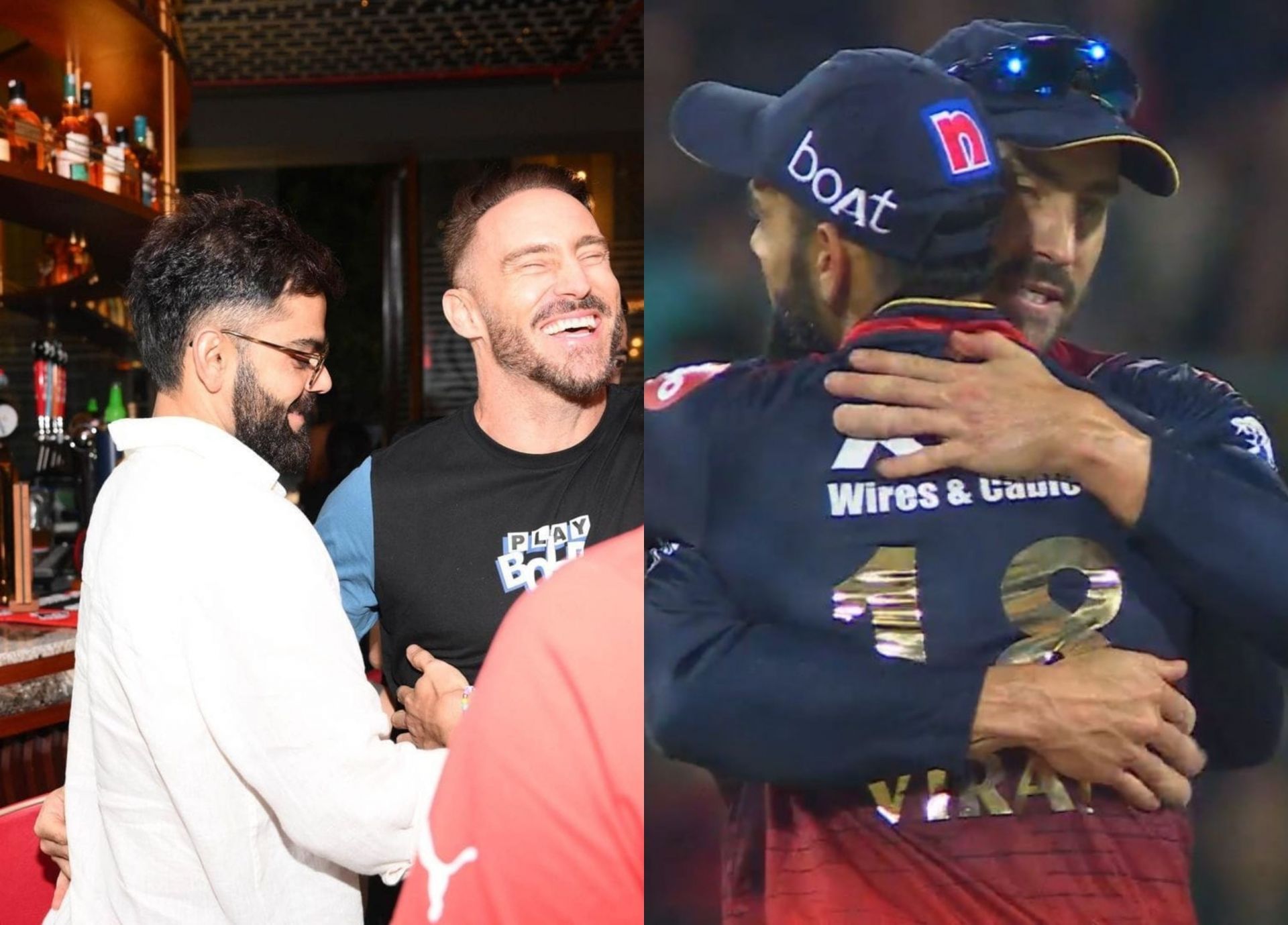 Virat Kohli with his RCB teammate Faf du Plessis. 