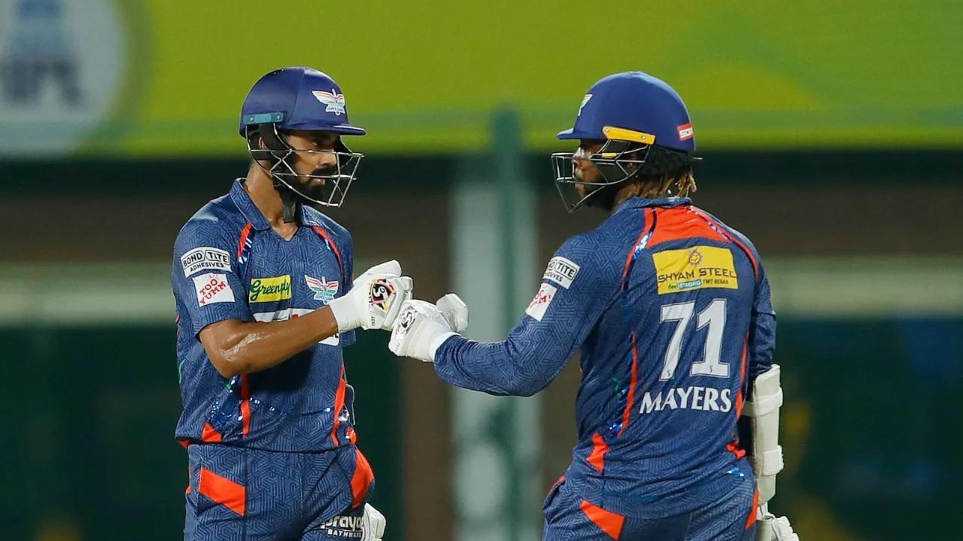 KL Rahul (L) has not been able to set the tone at the top like Kyle Mayers for LSG (P.C.:iplt20.com)