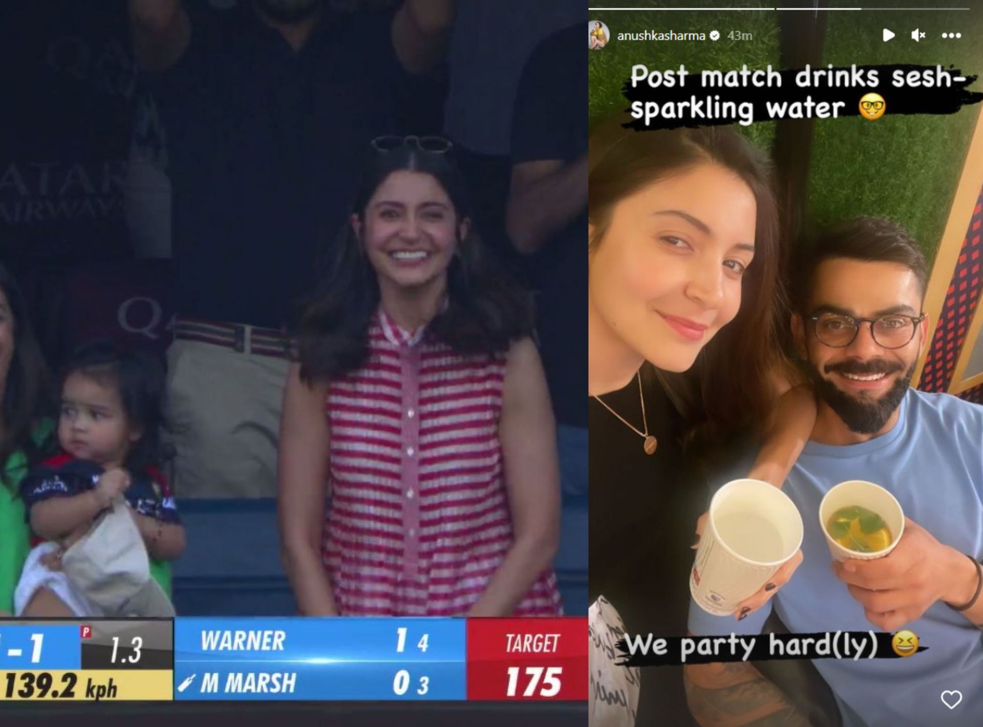 Virat Kohli and Anushka Sharma on Saturday. 