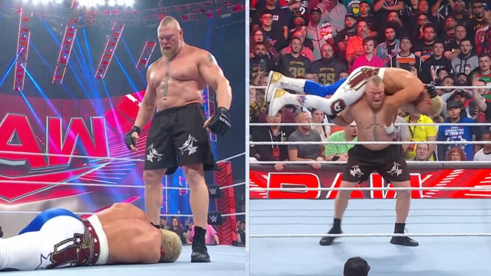 Brock Lesnar assaulted Cody Rhodes on WWE RAW.