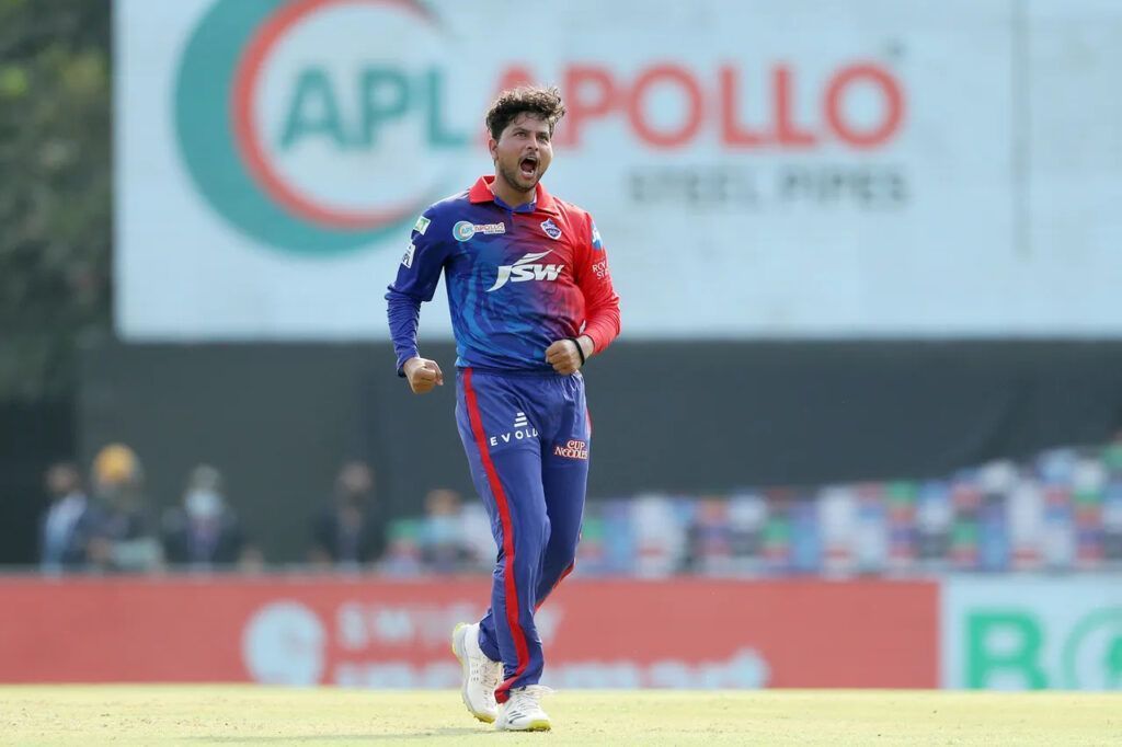 Kuldeep Yadav in action for DC during IPL 2022 (P.C.:iplt20.com)