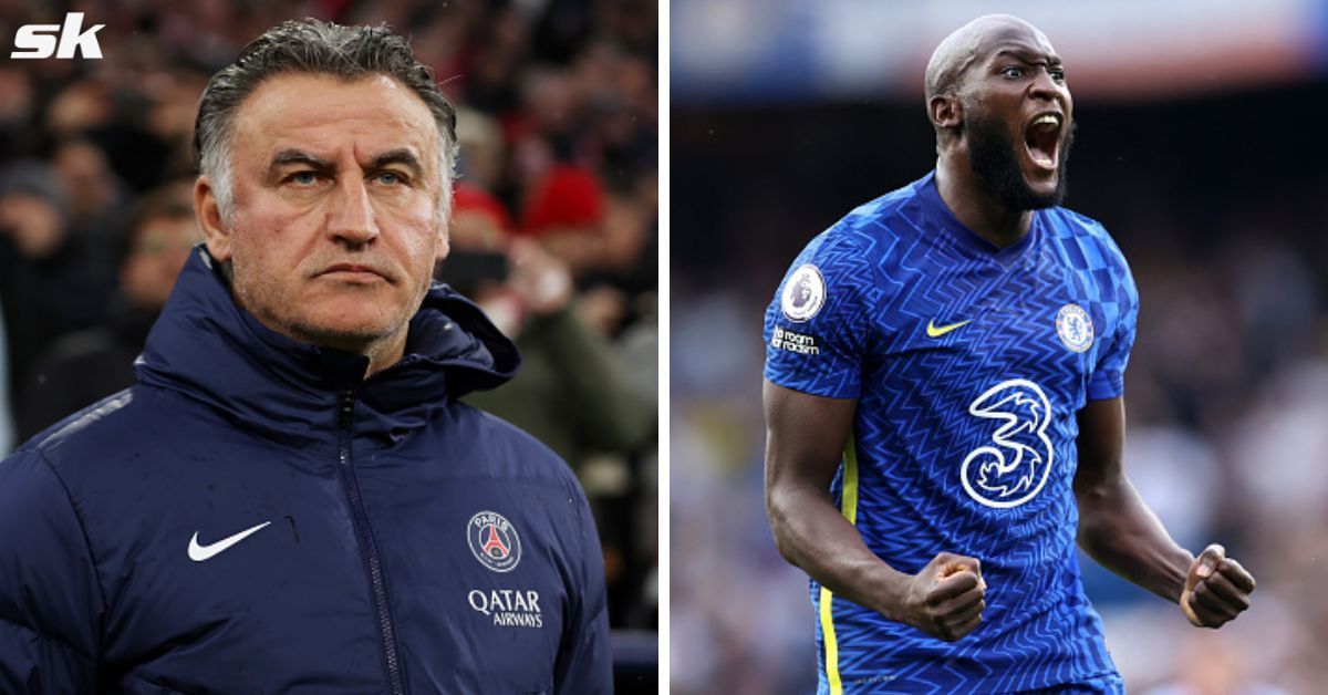 [L-to-R] Christophe Galtier and Romelu Lukaku.