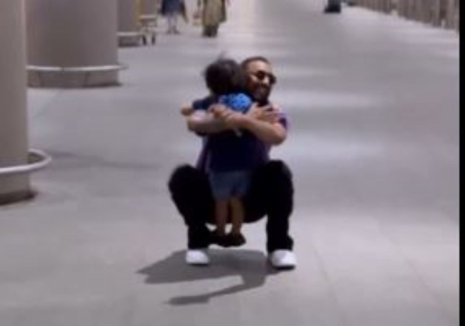 Krunal Pandya meets his nephew at the Ahmedabad airport