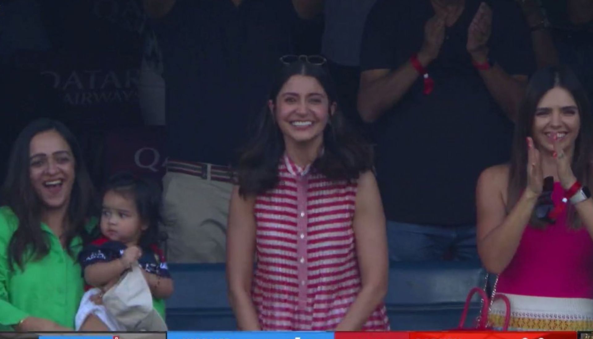 Anushka Sharma enjoying the RCB vs DC IPL 2023 clash. 