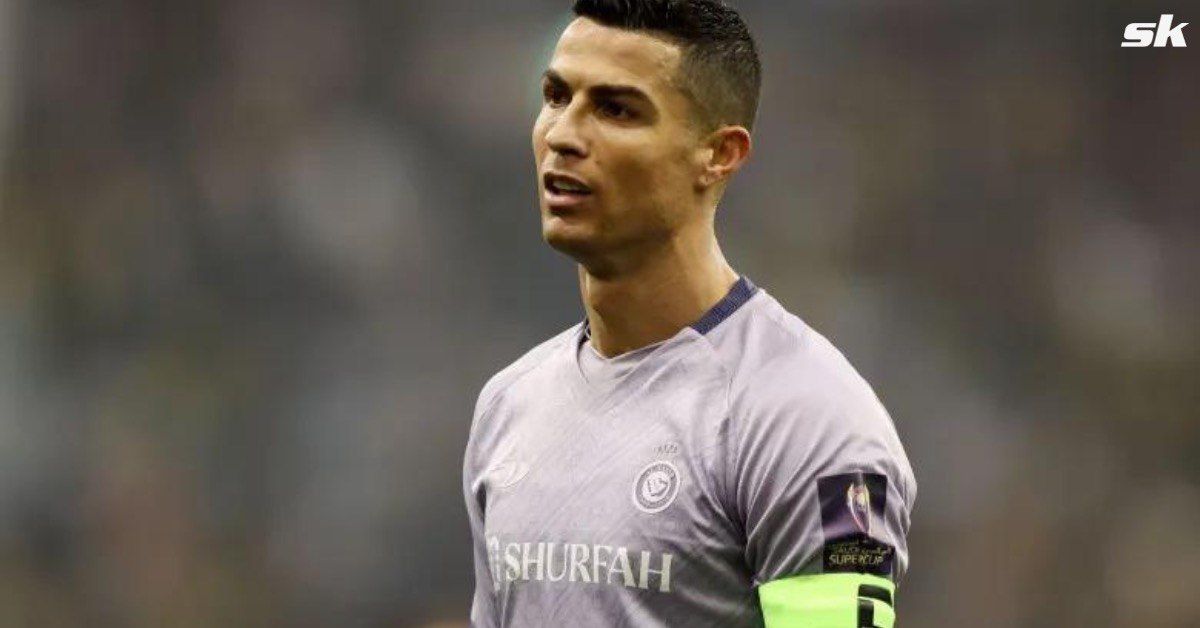 Cristiano Ronaldo reacts during an Al-Nassr game