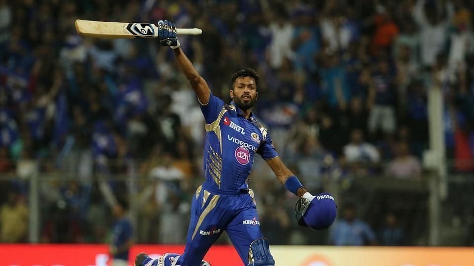 Hardik Pandya celebrates after guiding Mumbai to a win. Pic: BCCI