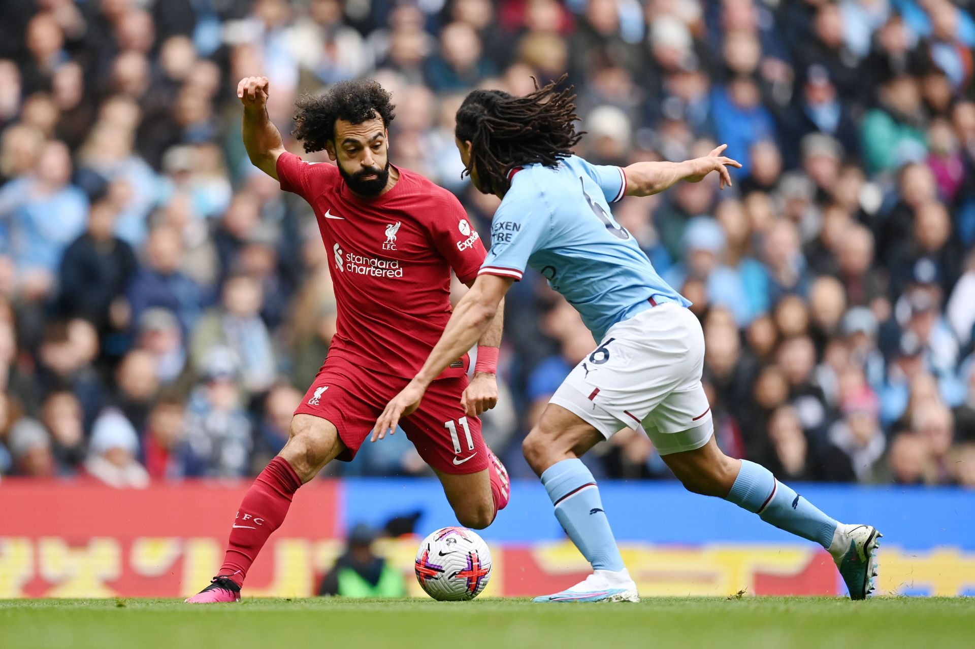 Salah (L) was the lone bright spark for Liverpool in their disappointing outing