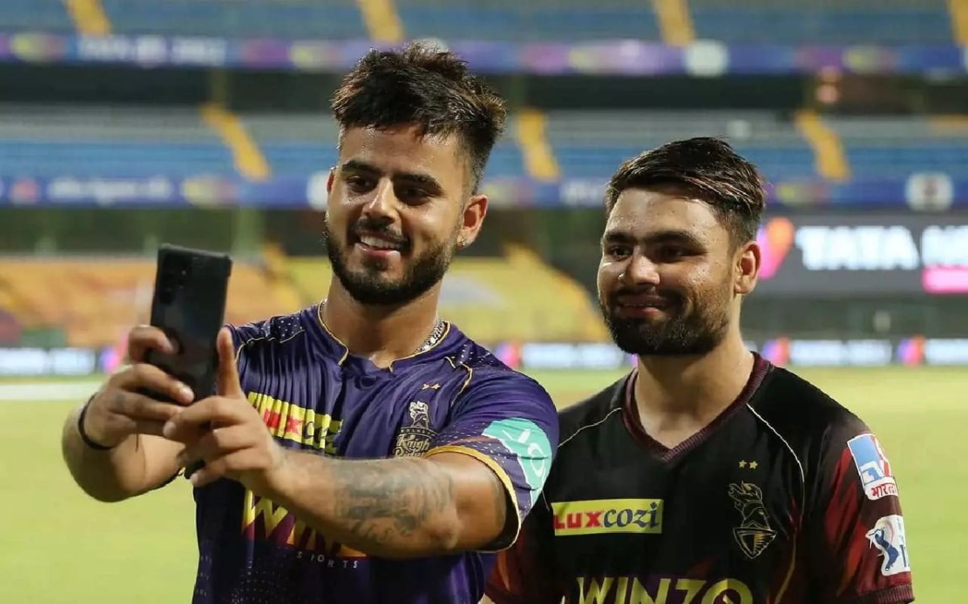 Rinku Singh and Nitesh Rana were all smiles after KKR