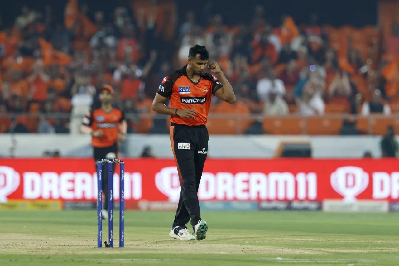 T Natarajan celebrates a wicket [IPLT20]