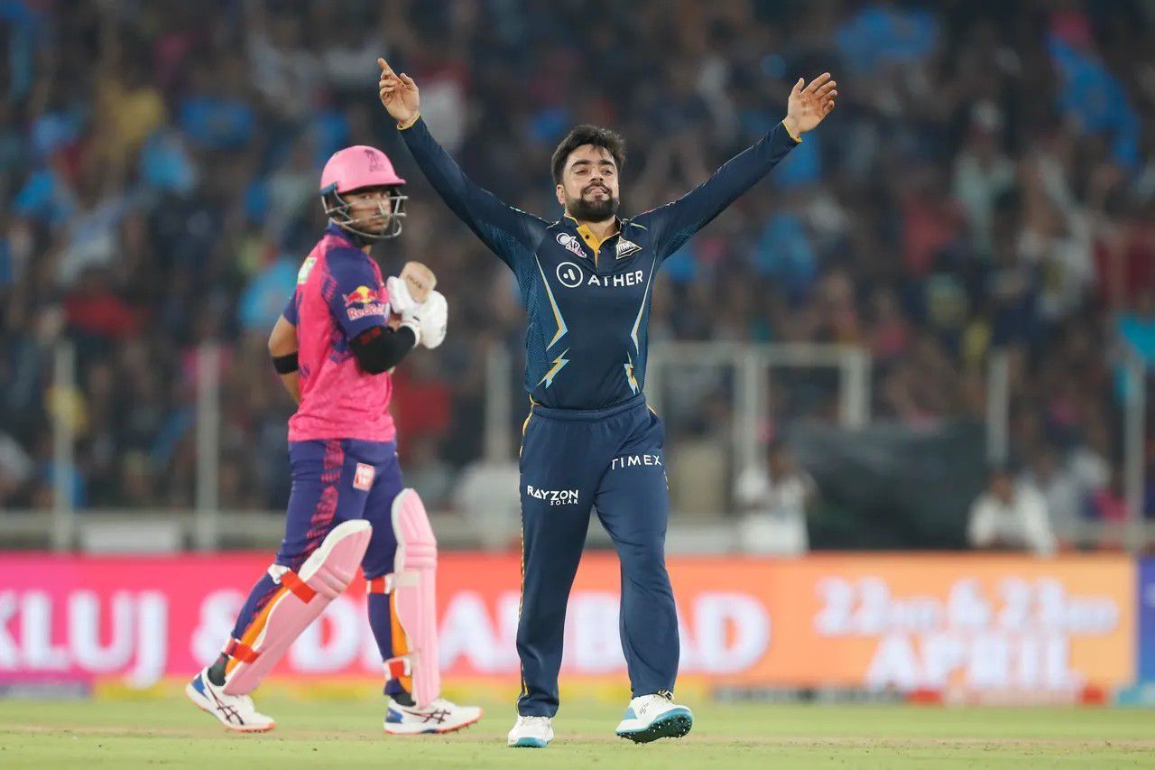 Rashid Khan celebrates against RR [IPLT20]