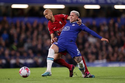 Enzo Fernandez (right) caught the eye against the Reds.