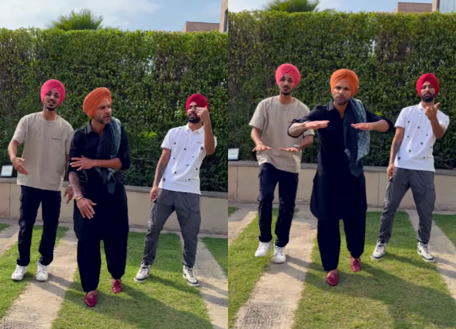 Shikhar Dhawan with Harpreet Brar and Arshdeep Singh