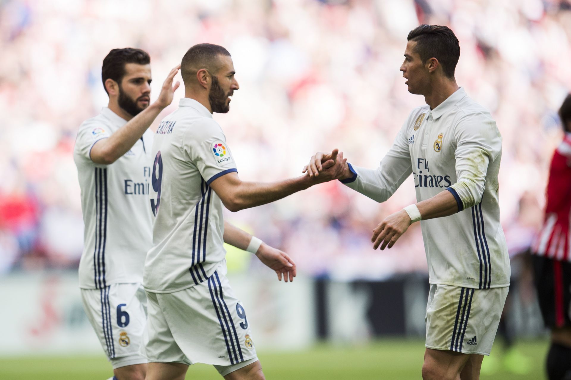 Cristiano Ronaldo (right) selected Karim Benzema (left) in his XI.