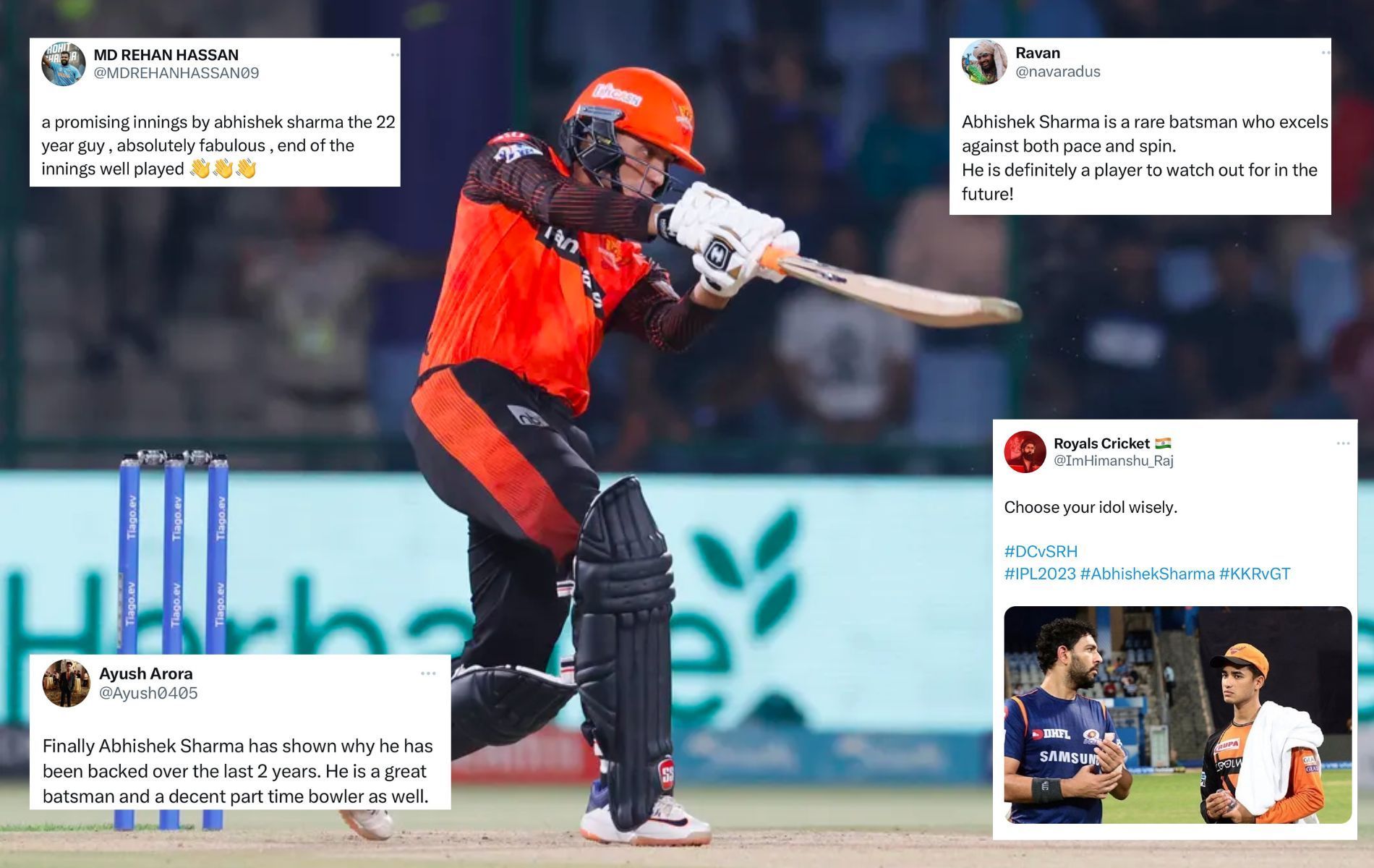 Abhishek Sharma impressed many with his batting vs DC. (Pics: IPLT20.com/Twitter)