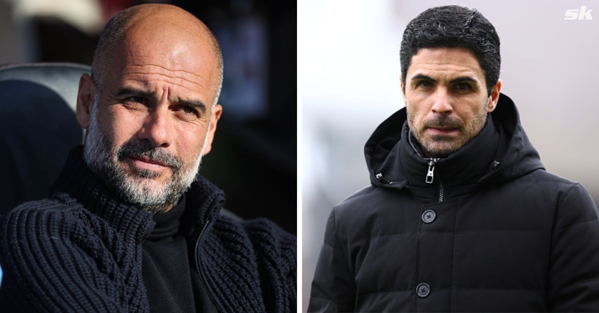 [L-to-R] Pep Guardiola and Mikel Arteta.