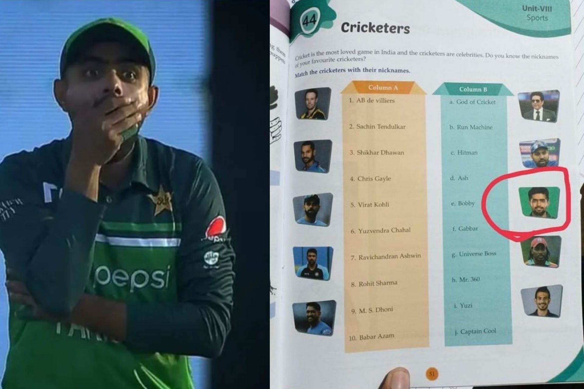 Pakistan captain Babar Azam in ICSE textbook. 