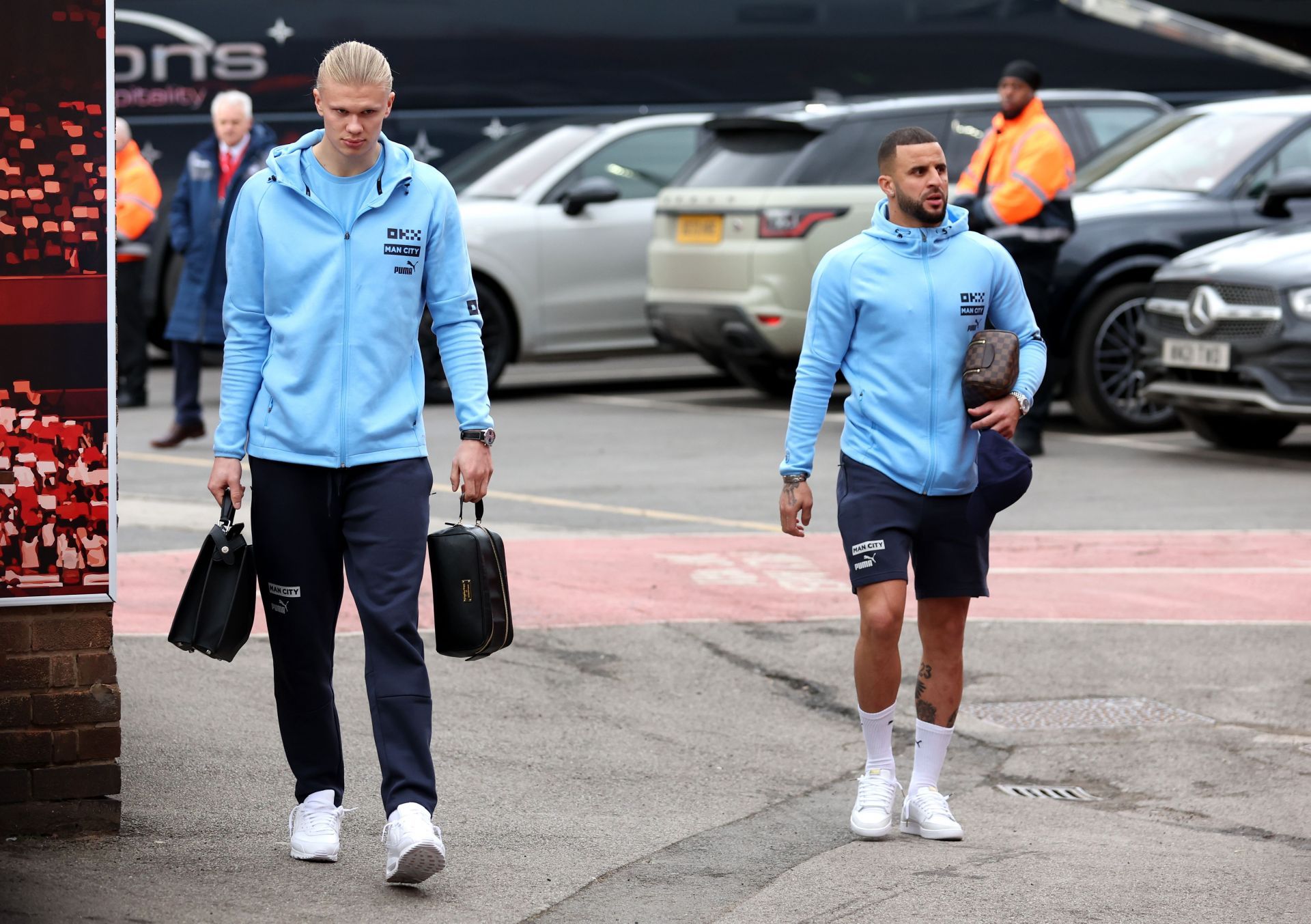 Kyle Walker (right) is stunned by Erling Haaland&#039;s phenomenal season.