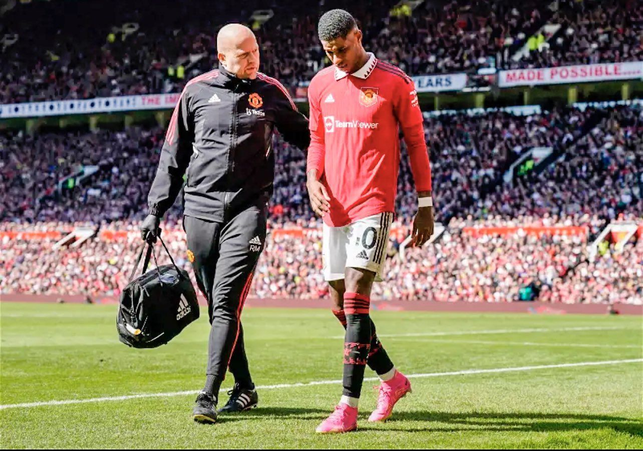 Manchester United could be without Marcus Rashford for their next games following his injury against Everton