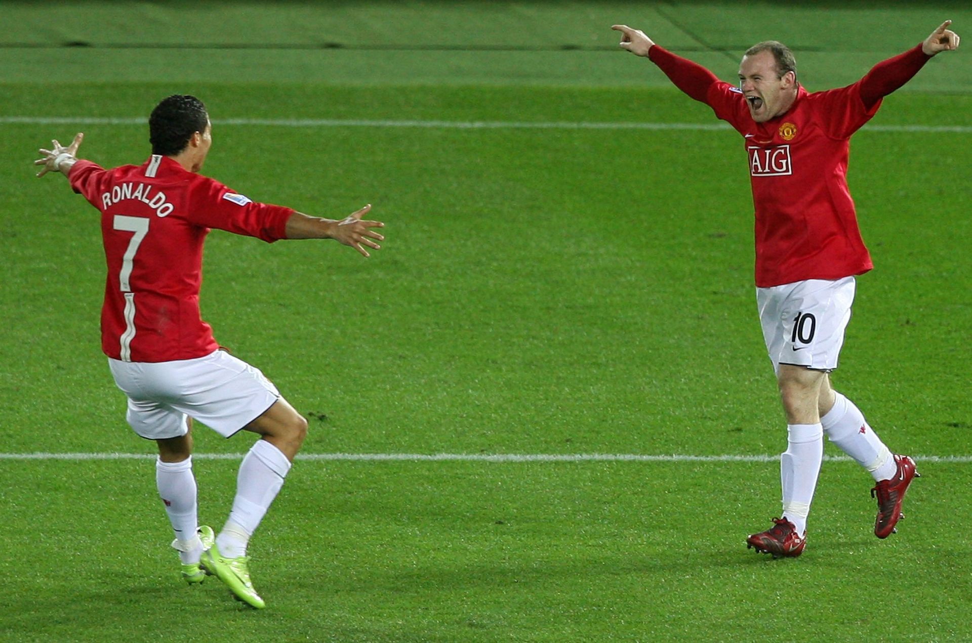 Cristiano Ronaldo and Wayne Rooney during their time in United