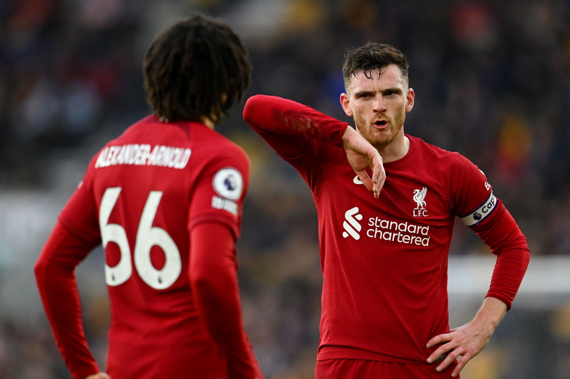 Liverpool duo Trent Alexander-Arnold and Andy Robertson both featured against Arsenal