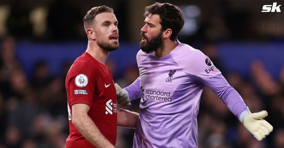 Alisson (R) sheds light on his bust-up with Liverpool teammate Jordan Henderson (L) vs Chelsea.