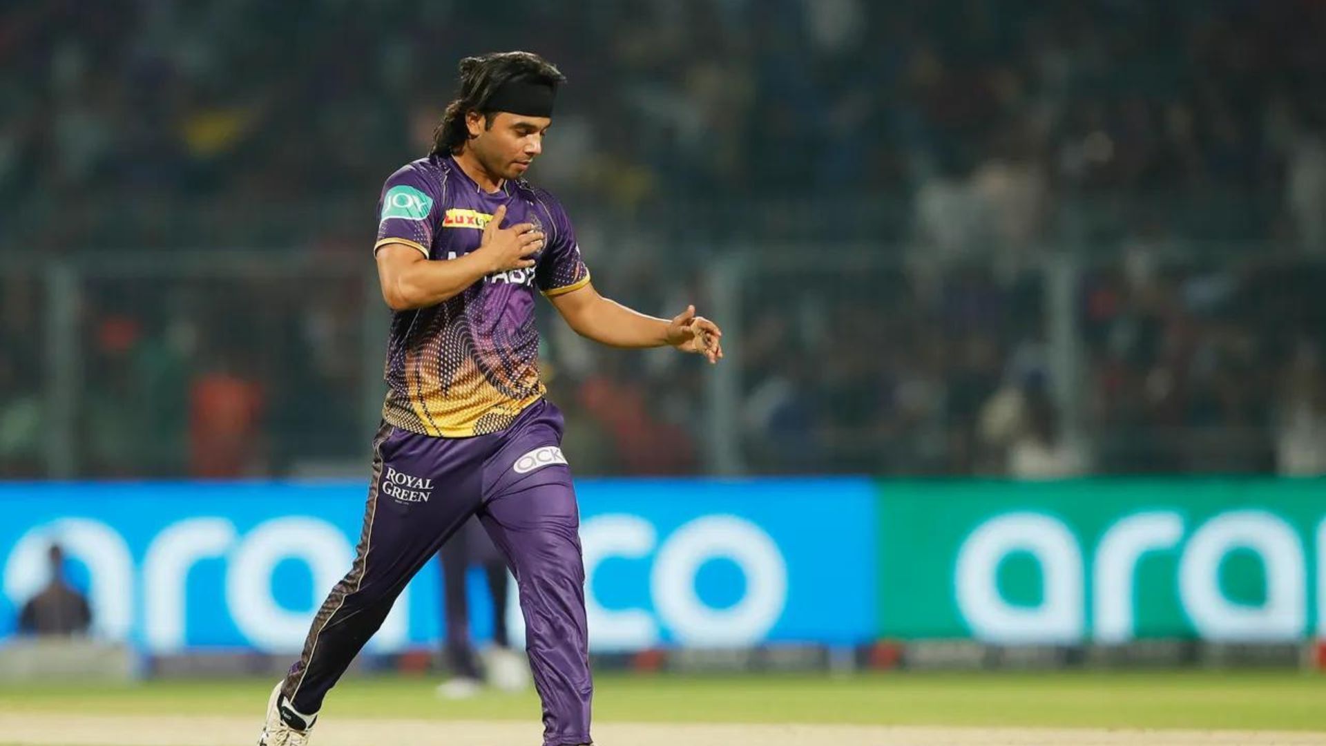 Suyash Sharma in action for KKR on IPL debut against RCB (P.C.:iplt20.com)