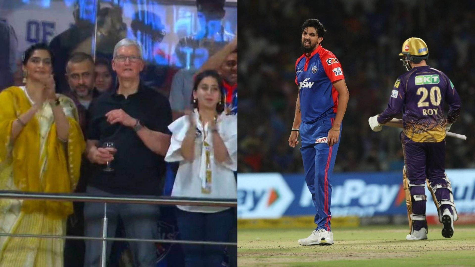 Sonam Kapoor, Tim Cook attended the match in Delhi (Image: IPL/Twitter)