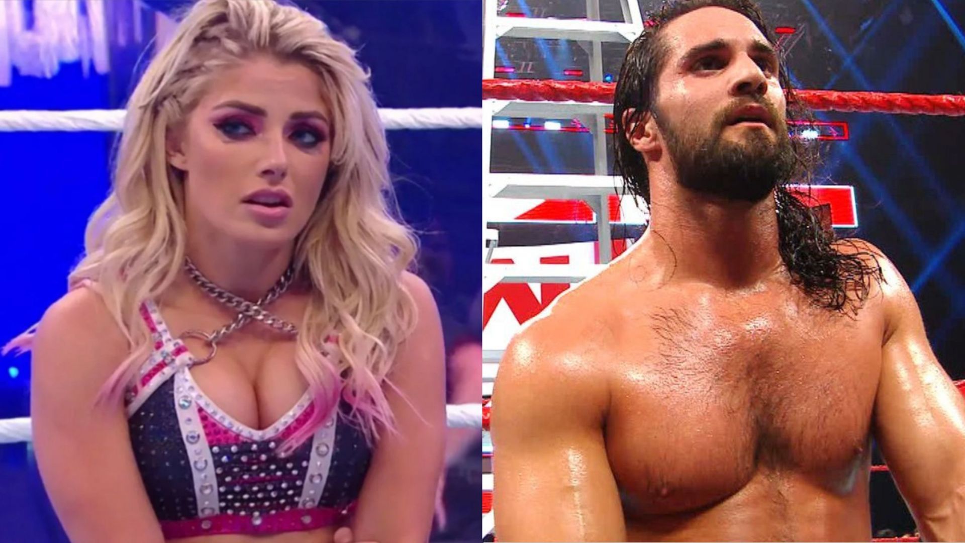 Alexa Bliss (left); Seth Rollins (right)